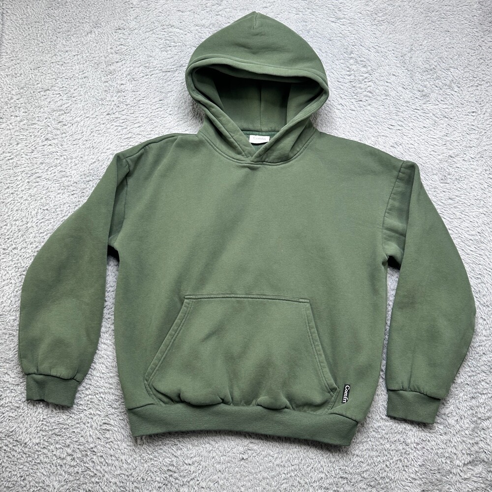 Comfrt Hoodie Size L Green Soft Pullover Sweatshirt